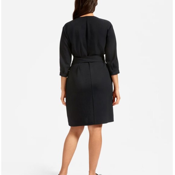 EVERLANE NWT Japanese GoWeave Long-Sleeve Mini Wrap Dress - Picture 4 of 11